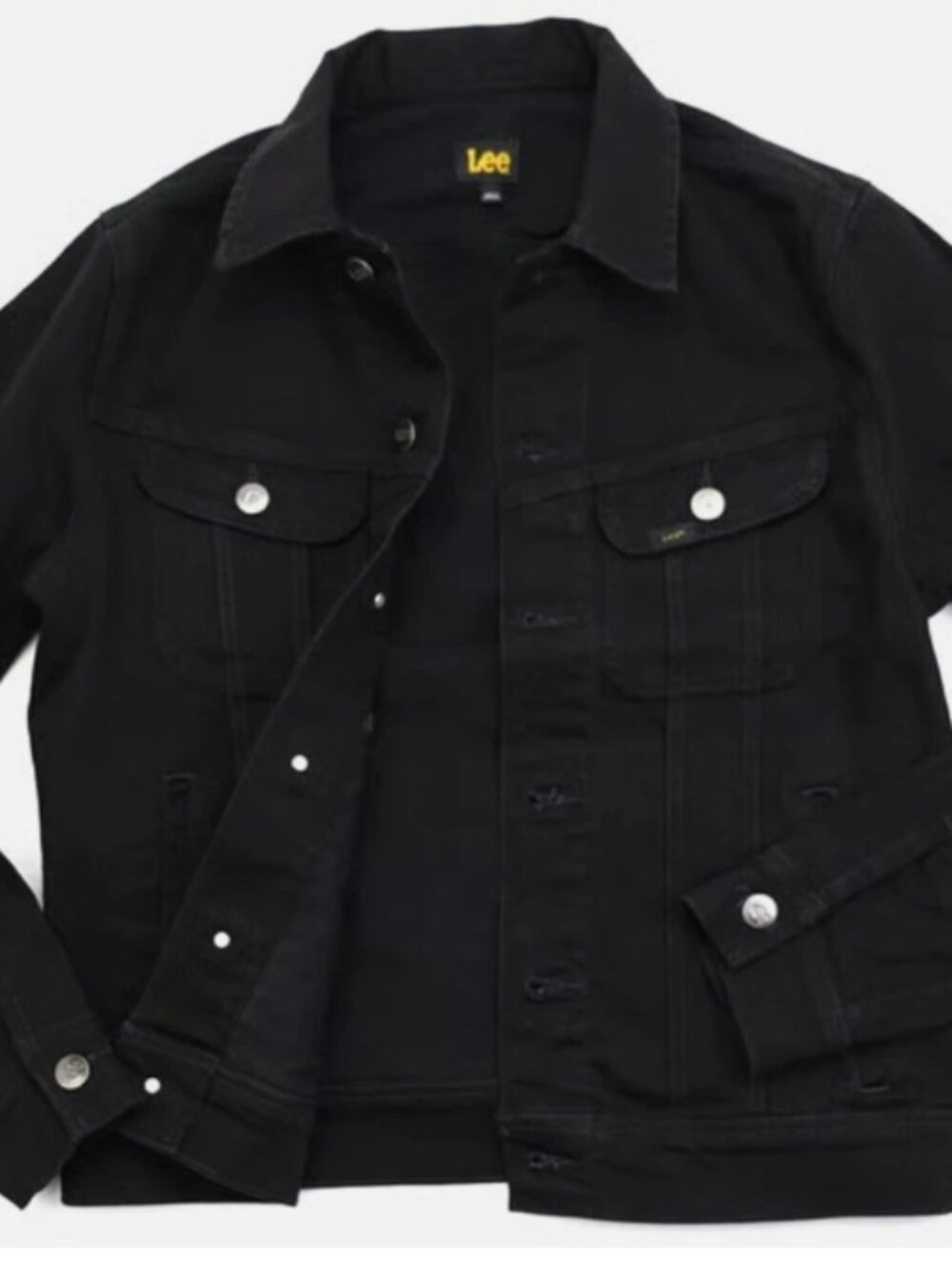 Lee Rider Denim Jacket Black Color Trucker Cowboy Men's Size M Regular Fit New